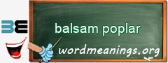 WordMeaning blackboard for balsam poplar